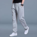 Men's Elastic Waist Comfort Pants | Breathable Lightweight Trousers for Everyday Wear