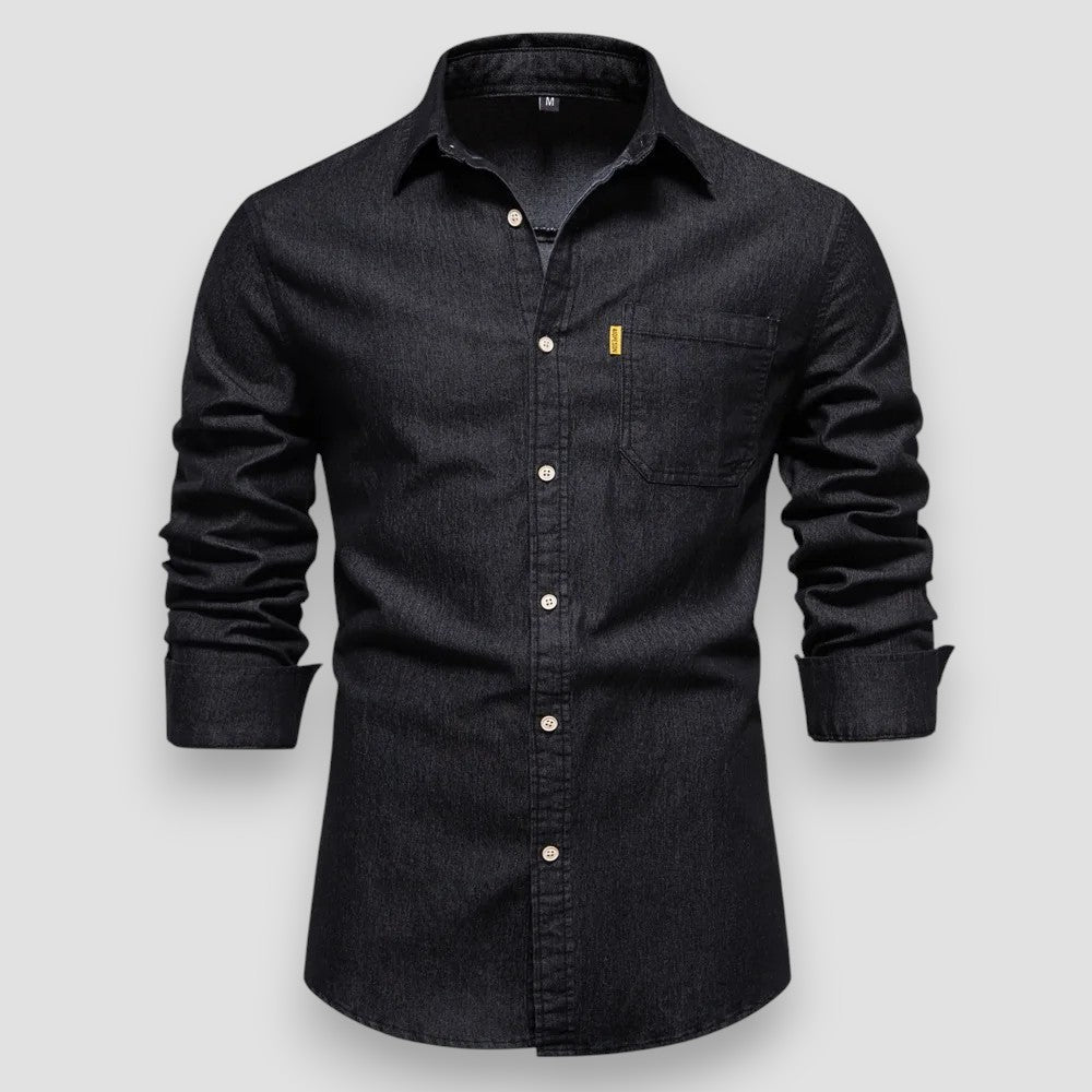 Men's Slim Fit Cotton Denim Shirt