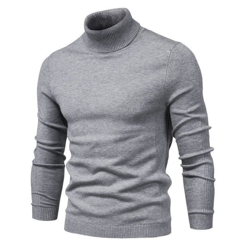 Men's Turtleneck Slim Fit Sweater | Soft Knit Pullover in Multiple Colors