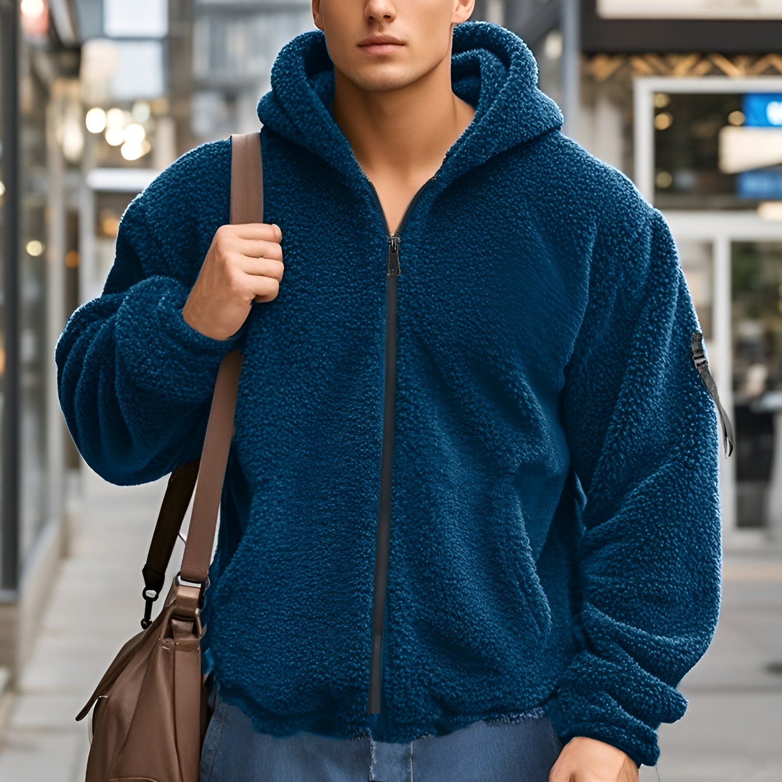 Men's Fleece Jacket | Casual Comfort Zip-Up Outdoor Jacket