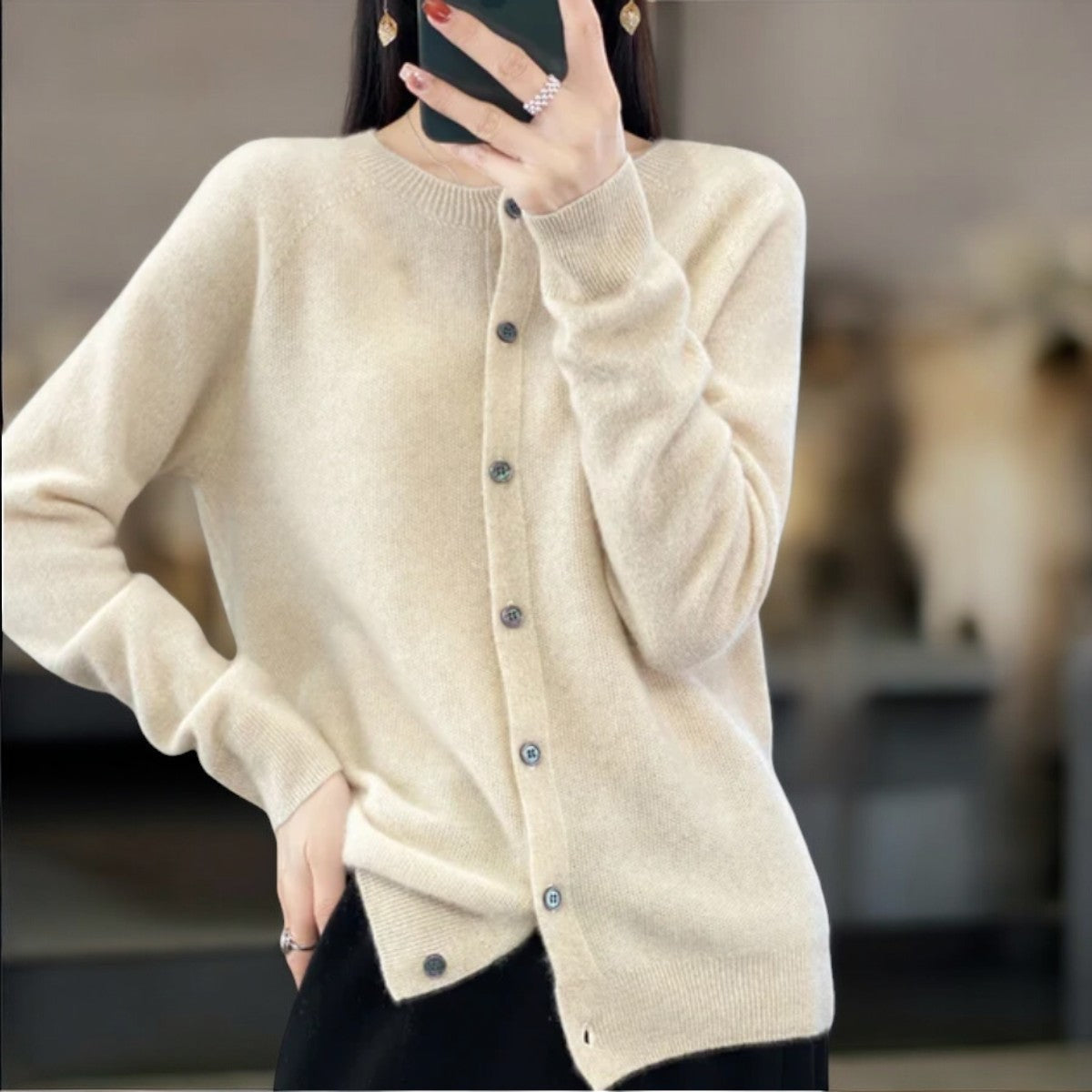 Women's Soft Knit Button-Up Cardigan | Casual Relaxed Sweater in Multiple Colors