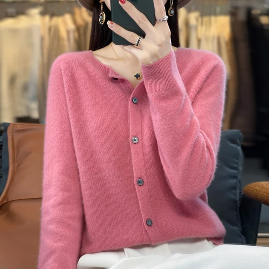Women's Soft Knit Button-Up Cardigan | Casual Relaxed Sweater in Multiple Colors
