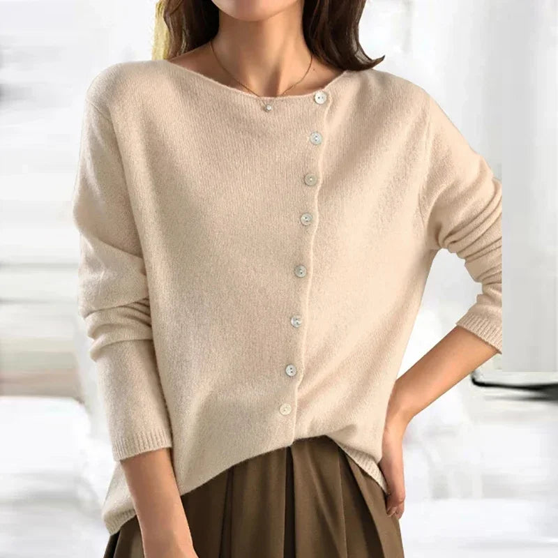 Women's Warm Knit Button-Front Sweater | Cozy Winter Knitwear with Trendy Closure