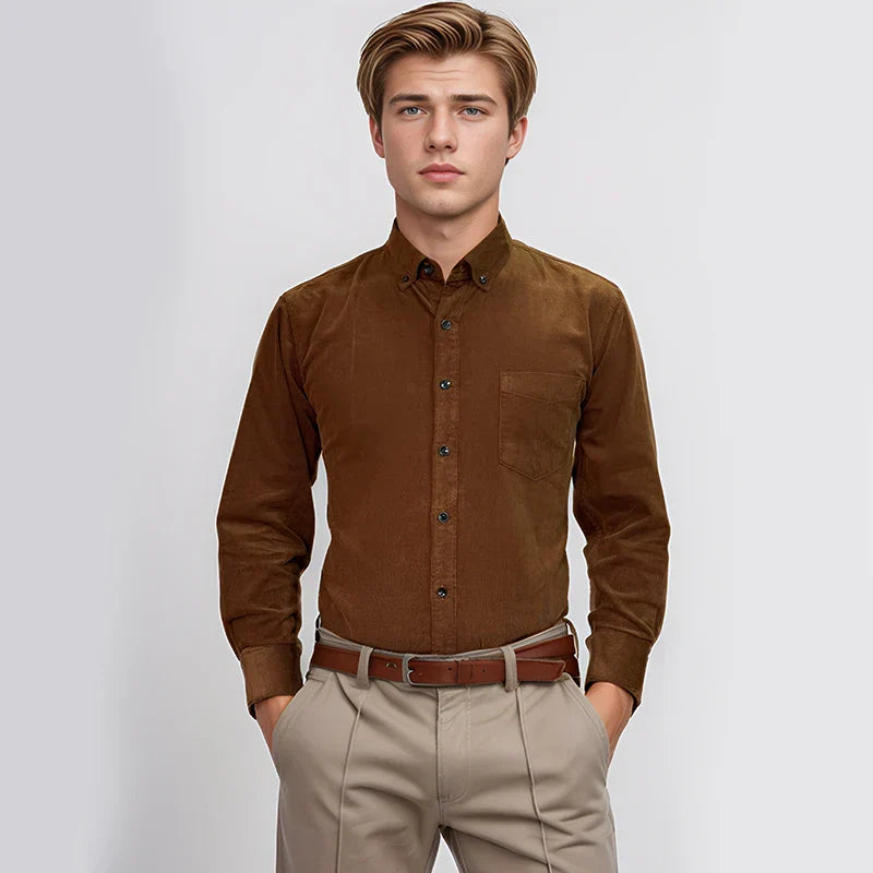 Men's Classic Corduroy Long-Sleeve Shirt