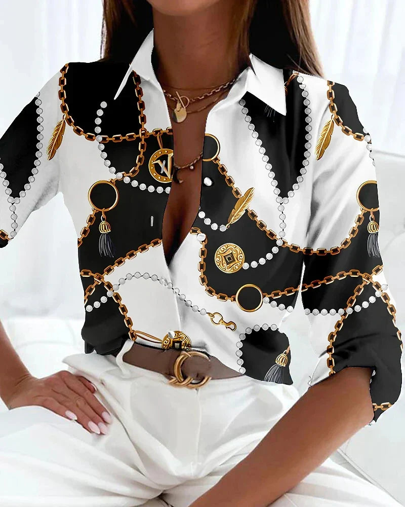 Women's Modern Blouse with Elegant Print