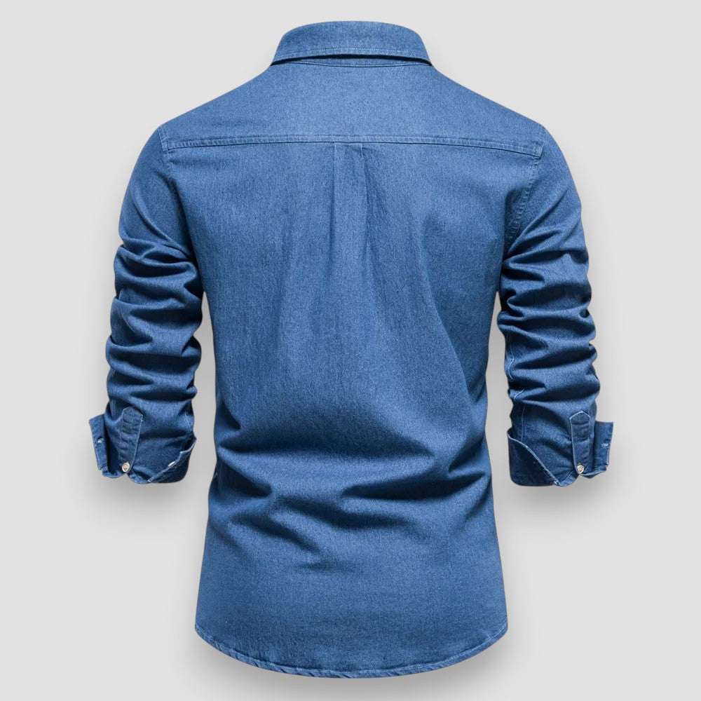Men's Slim Fit Cotton Denim Shirt