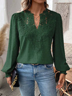 Women's Elegant Blouse with Lace Details