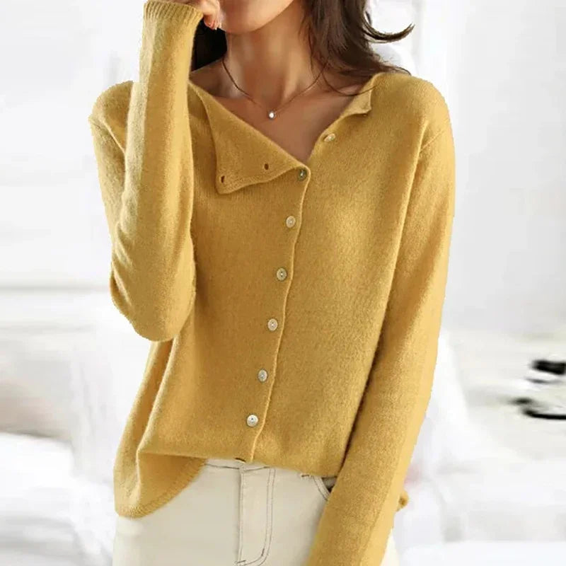 Women's Warm Knit Button-Front Sweater | Cozy Winter Knitwear with Trendy Closure