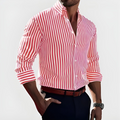 Men's Classic Striped Shirt – Red