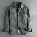 Men's Cargo Denim Shirt | Classic Vintage-Style Shirt with Utility Pockets