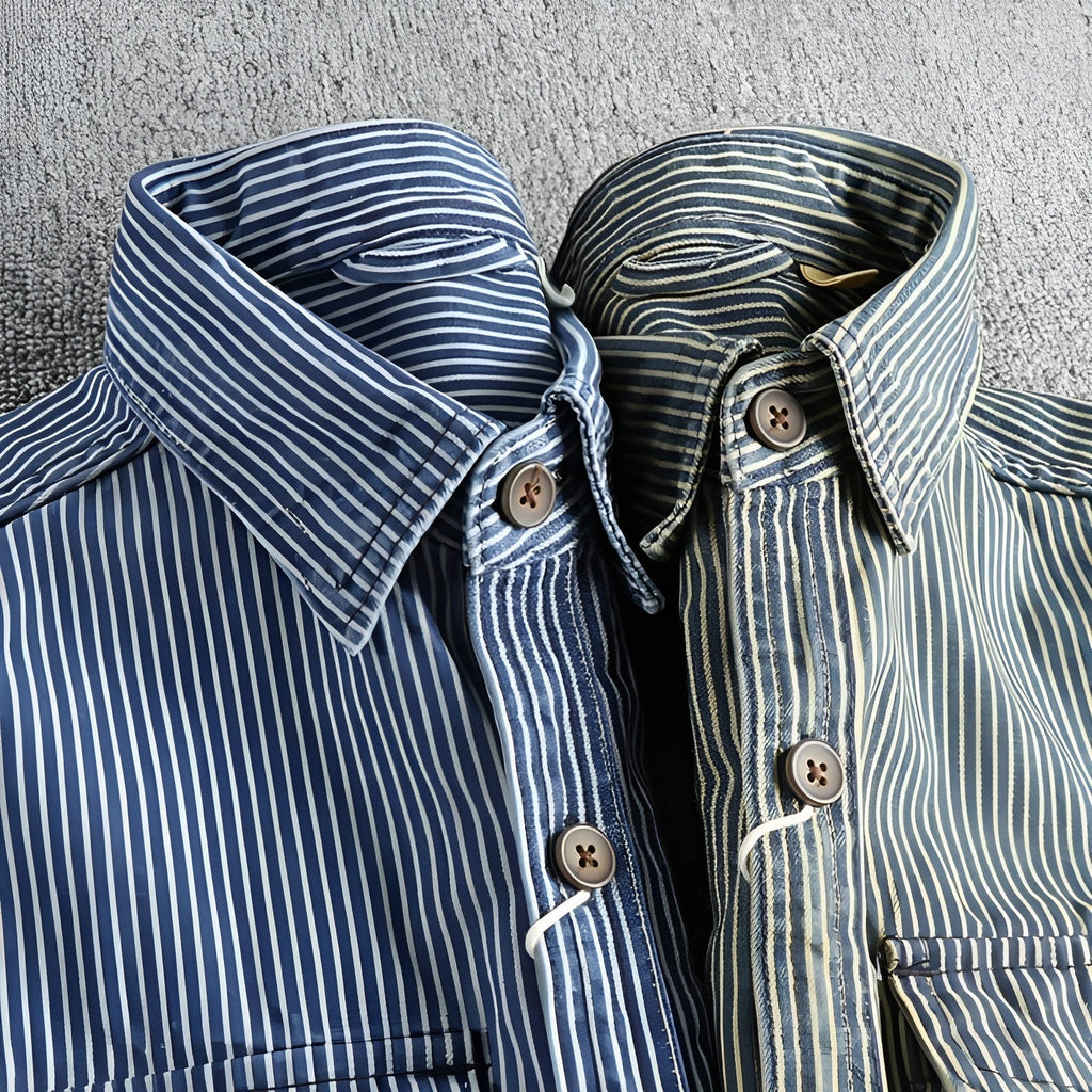 Men's Cargo Denim Shirt | Classic Vintage-Style Shirt with Utility Pockets