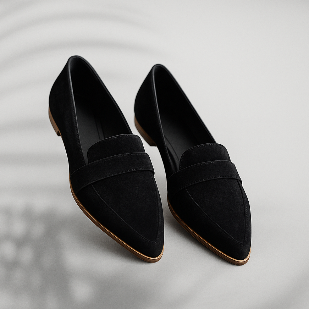 Women's Suede Loafers – Pointed Toe Slip On Elegant Flats