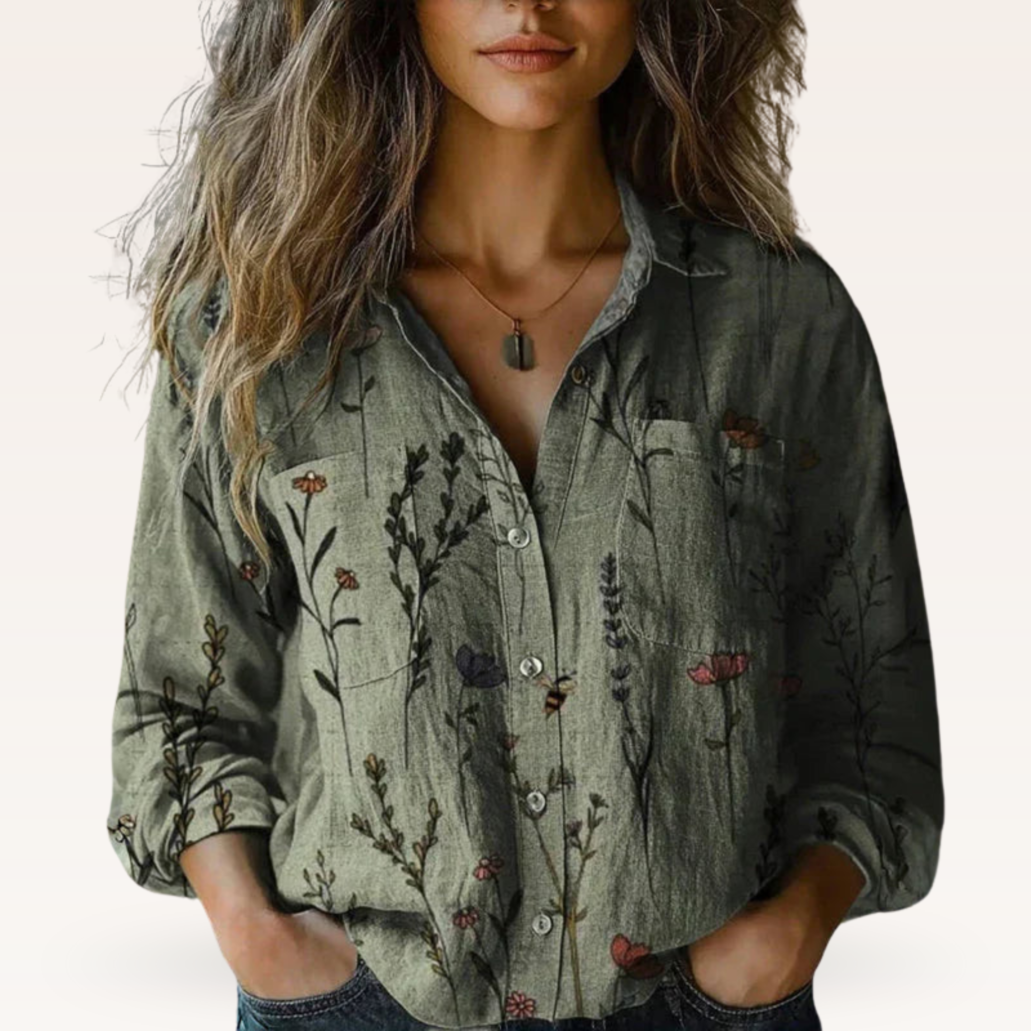 Women's Vintage Print Blouse