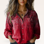 Women's Vintage Print Blouse