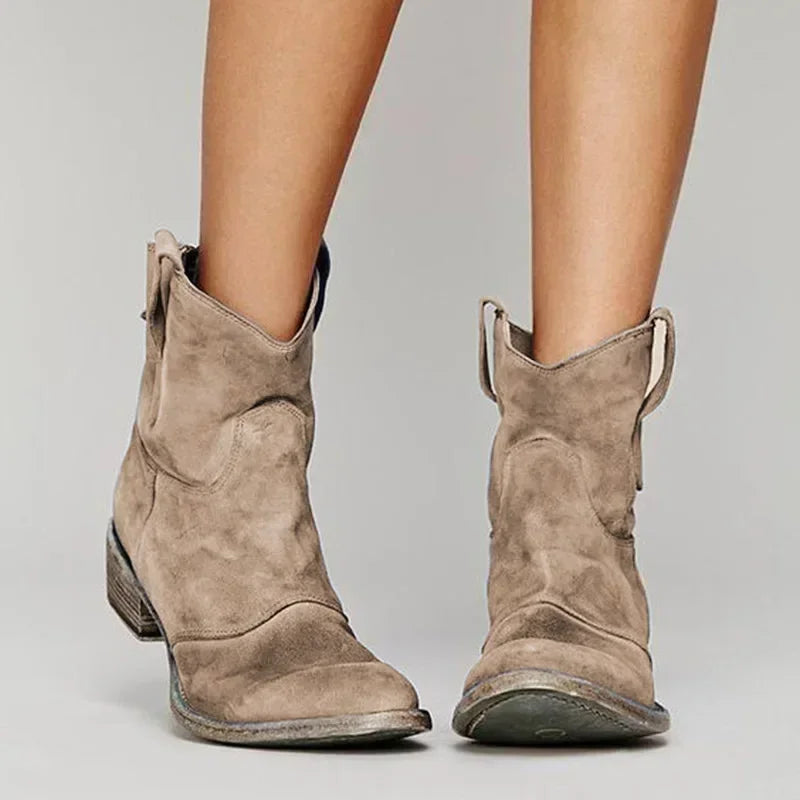 Women's Vintage Cowboy Ankle Boots