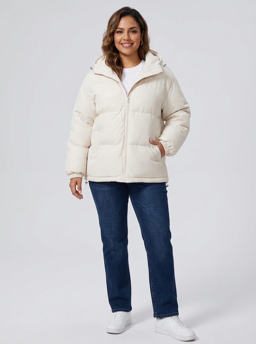 Women's Warm Winter Jacket with Hood – Lightweight Comfortable Puffer Coat
