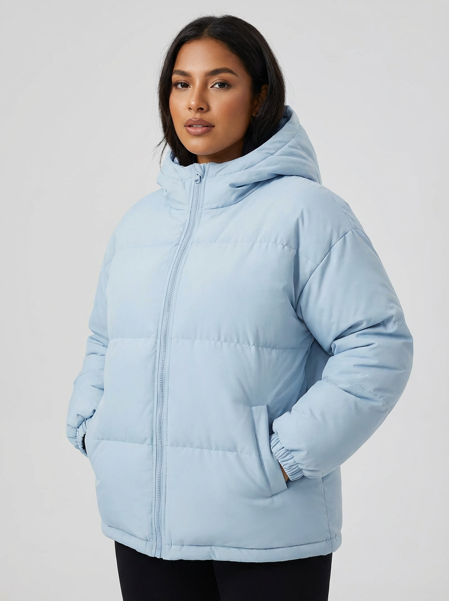 Women's Warm Winter Jacket with Hood – Lightweight Comfortable Puffer Coat