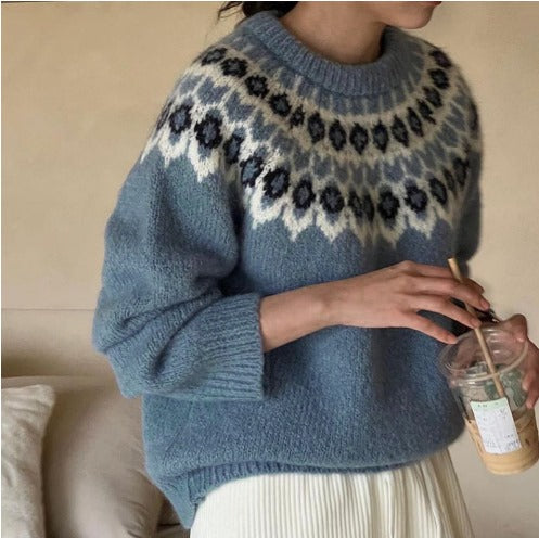 Women's Stylish Jacquard Sweater