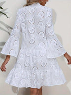 Women's Airy V-Neck Shirt Dress with Elegant Details