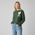 Women's Heart Knit Sweater – Soft Cozy Pullover with Heart Detail