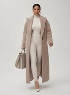 Women's Oversized Long Coat – Soft Elegant Relaxed Fit Jacket