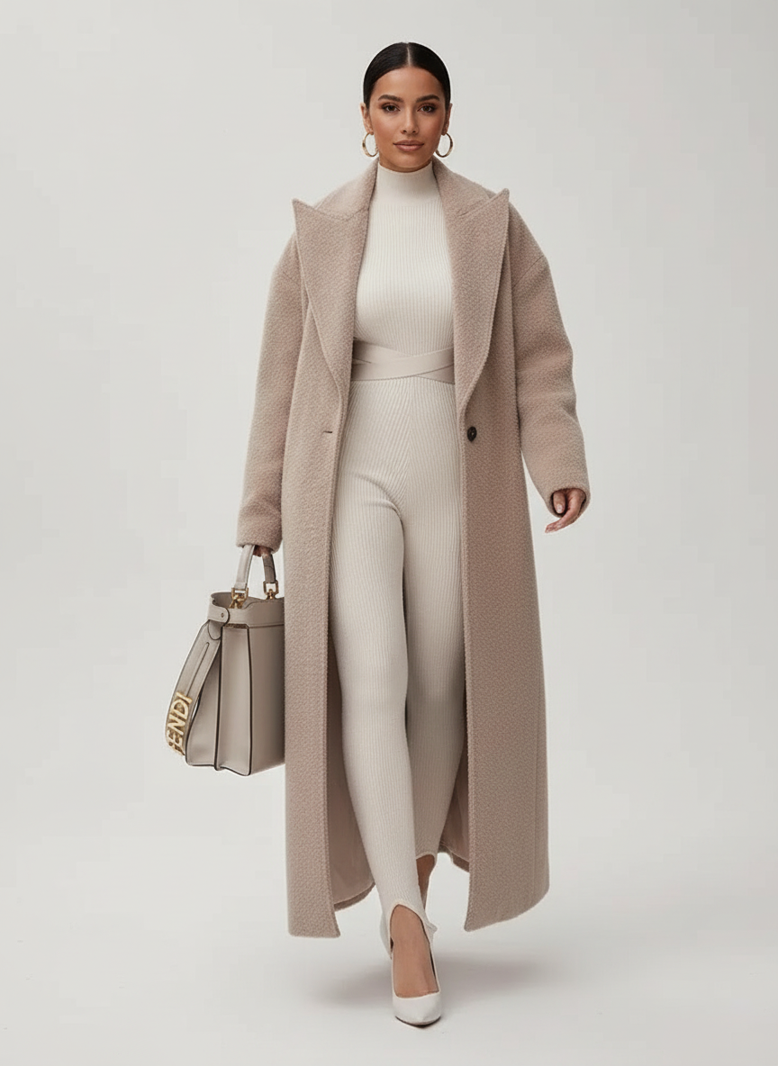 Women's Oversized Long Coat – Soft Elegant Relaxed Fit Jacket