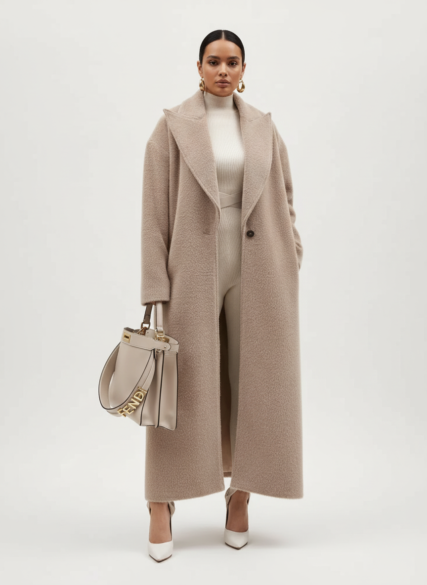Women's Oversized Long Coat – Soft Elegant Relaxed Fit Jacket