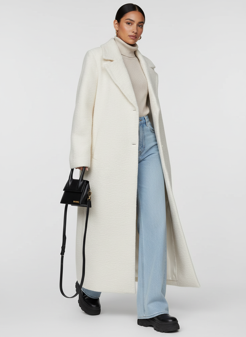 Women's Oversized Long Coat – Soft Elegant Relaxed Fit Jacket