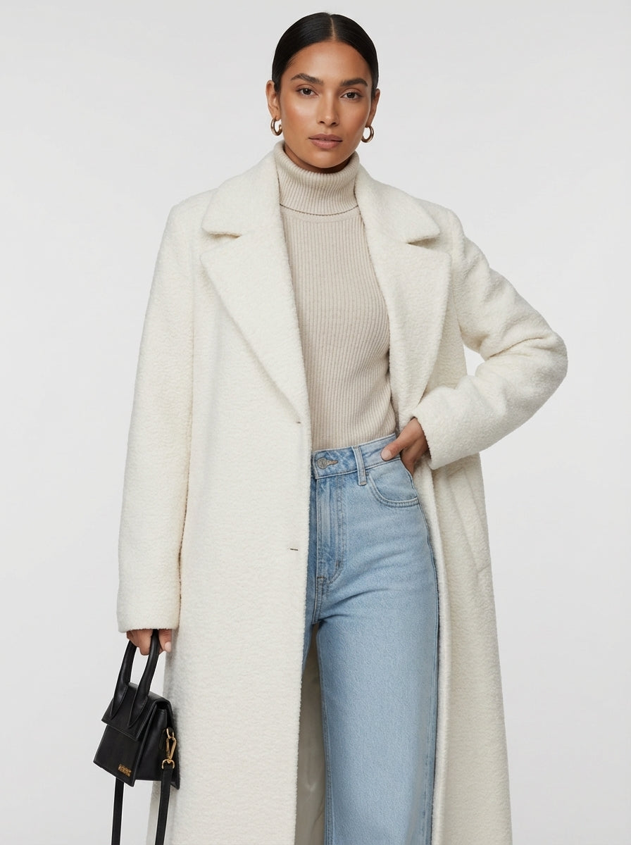 Women's Oversized Long Coat – Soft Elegant Relaxed Fit Jacket