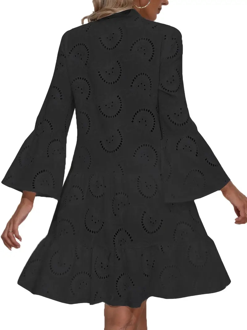 Women's Airy V-Neck Shirt Dress with Elegant Details