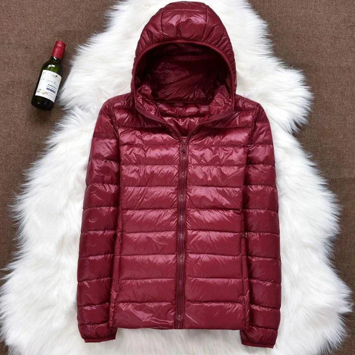 Women's Lightweight Quilted Jacket – Crimson Red