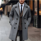 Men's Double-Breasted Cashmere Coat | Elegant Long Wool Coat for Refined Winter Style