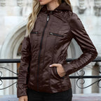 Women's Long Coat with Detachable Hood