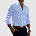 Men's Classic Striped Shirt – Light Blue