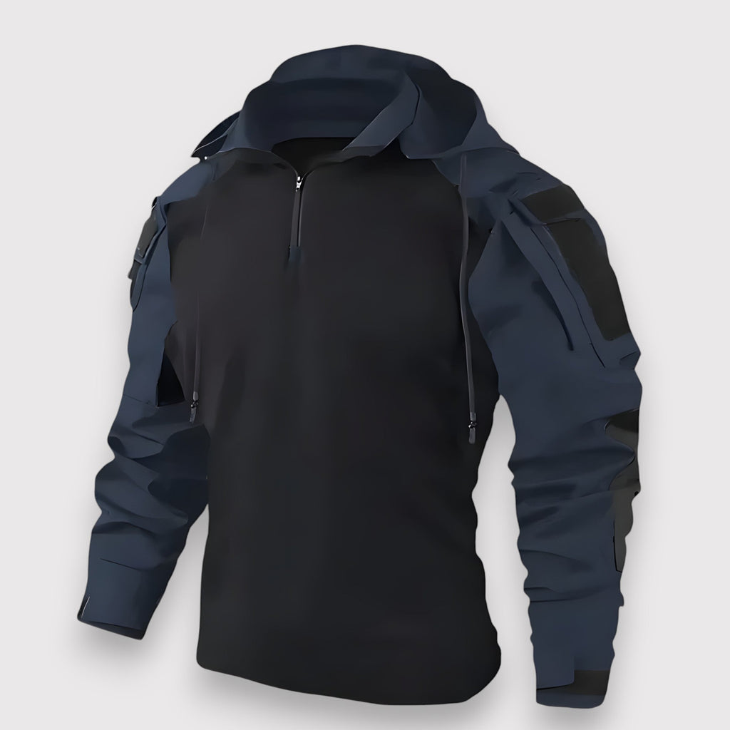 Men's Tactical Outdoor Hoodie | Fleece-Lined Zip-Up Activewear Sweater