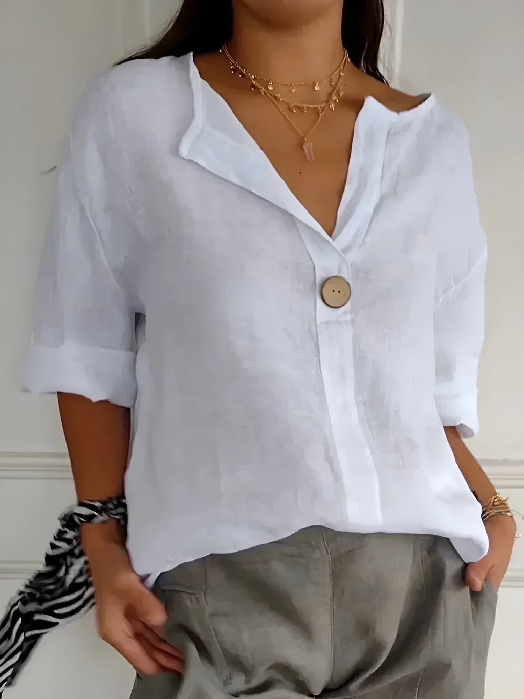 Women's Elegant Comfort Blouse | Lightweight Versatile Top for Work and Beyond