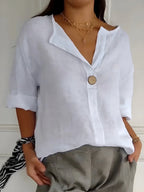 Women's Elegant Comfort Blouse | Lightweight Versatile Top for Work and Beyond
