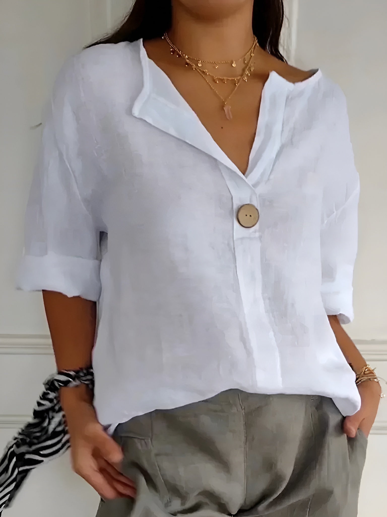 Women's Elegant Comfort Blouse | Lightweight Versatile Top for Work and Beyond