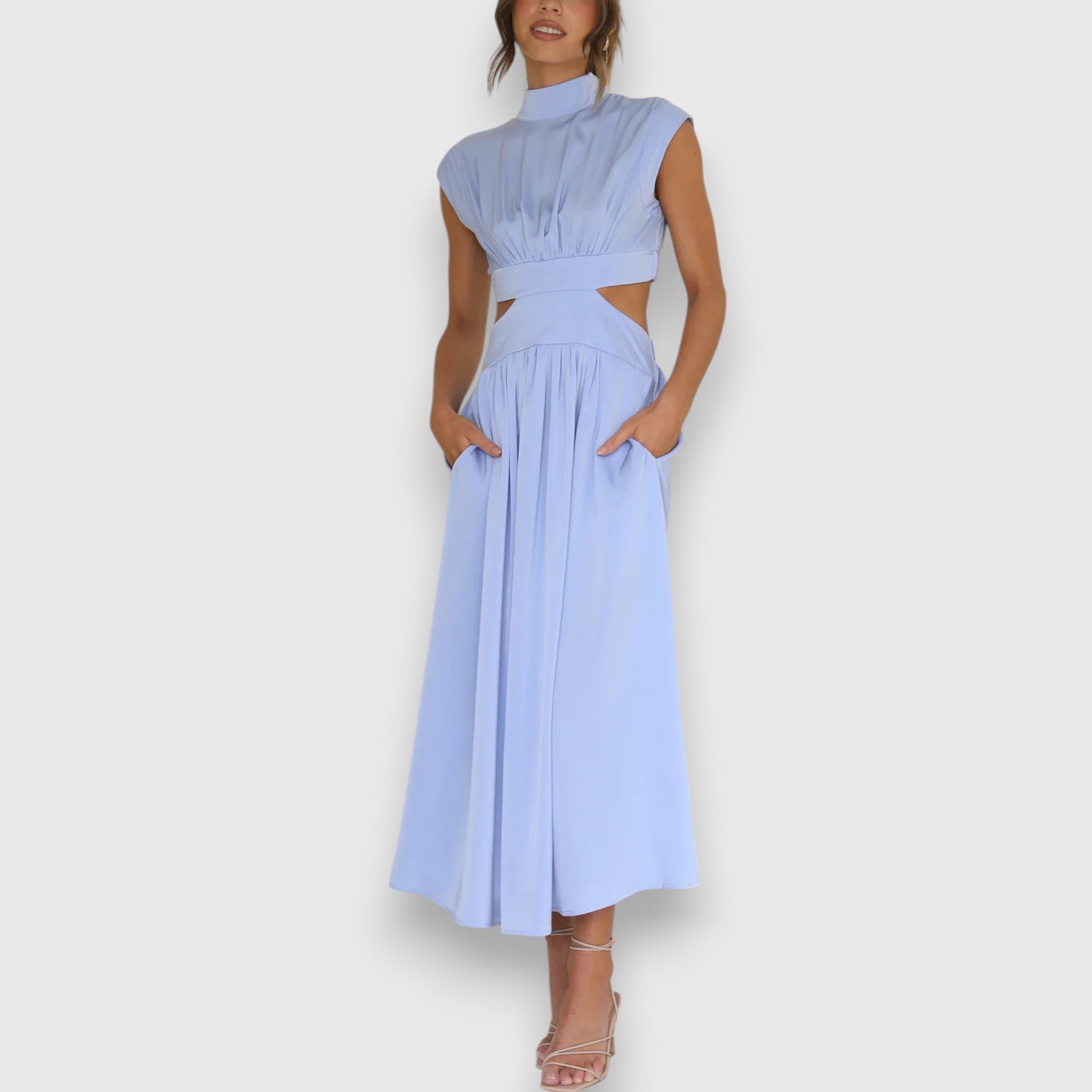 Women's Elegant Maxi Dress with Cut-Out Details