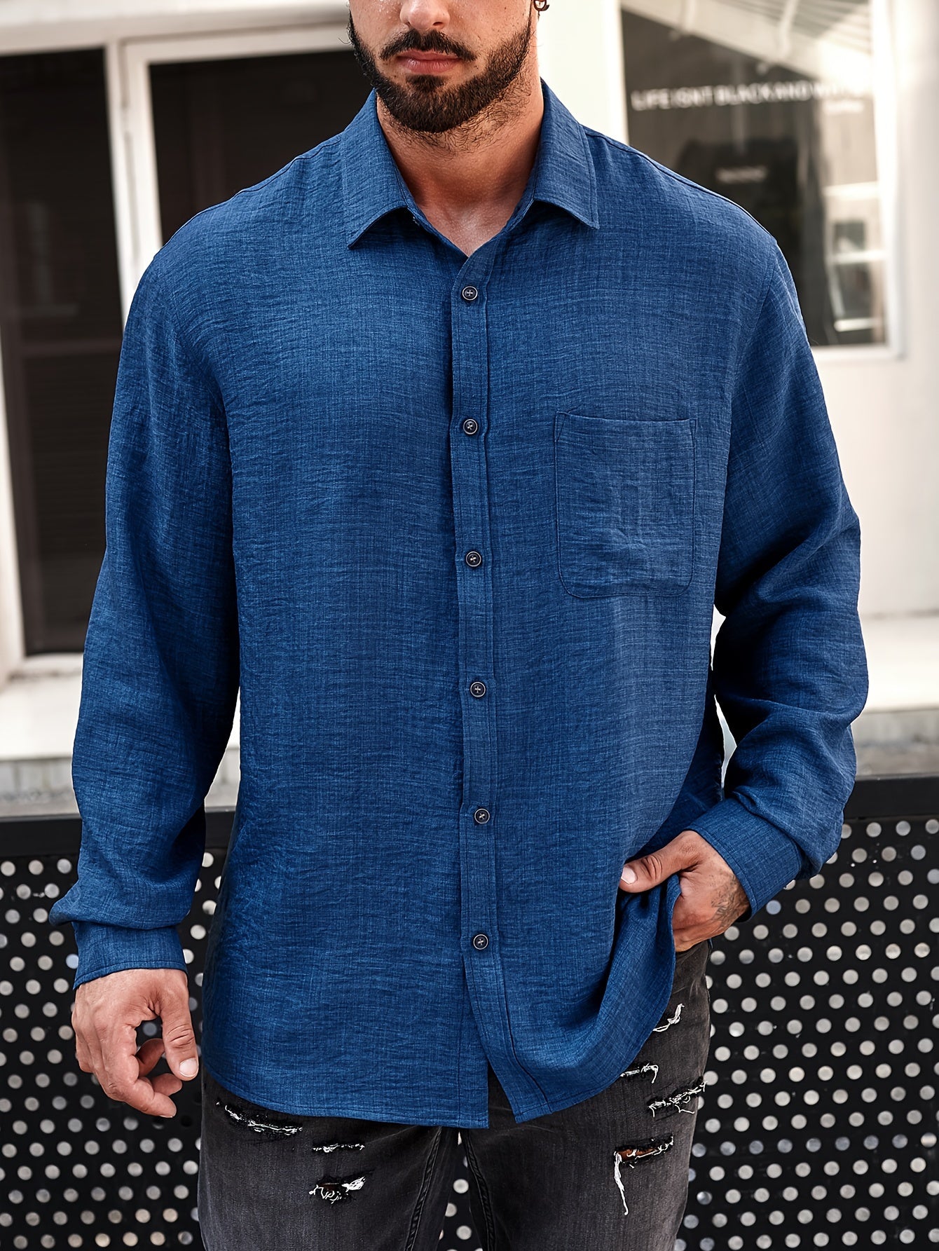 Men's Casual Long-Sleeve Shirt