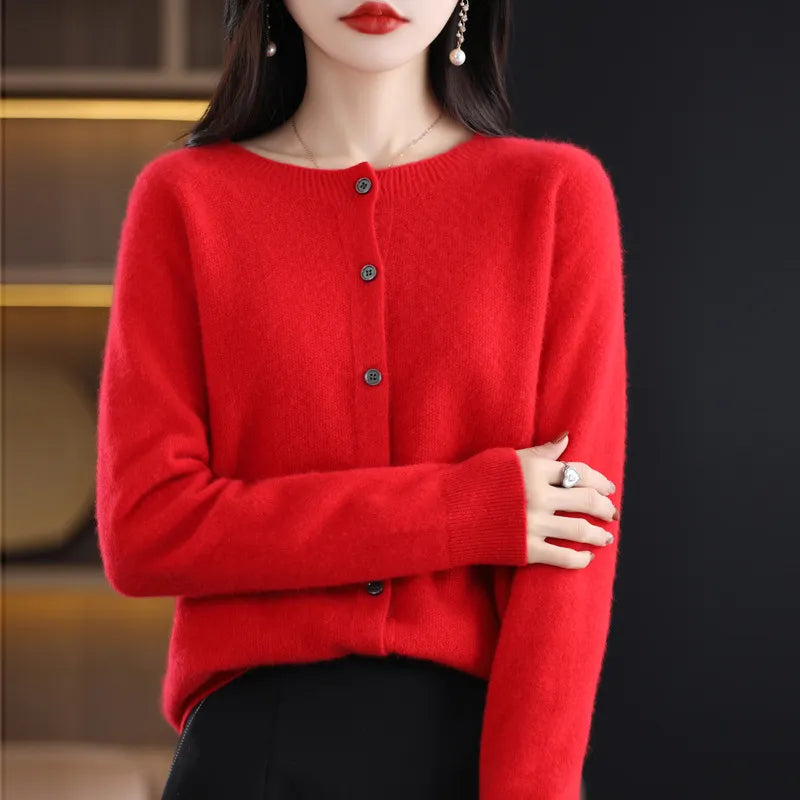 Women's Soft Knit Button-Up Cardigan | Casual Relaxed Sweater in Multiple Colors