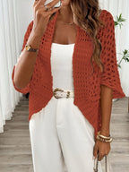 Women's Light Boho Knit Cardigan with Batwing Sleeves