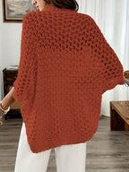 Women's Light Boho Knit Cardigan with Batwing Sleeves