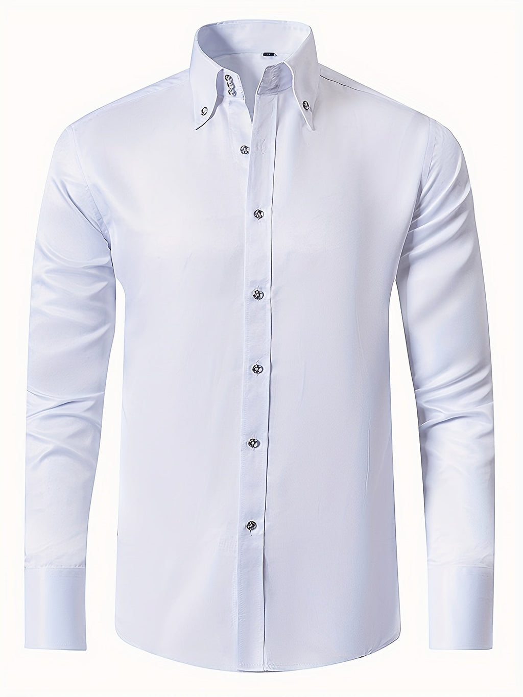 Men's Solid Color Long-Sleeve Shirt