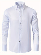 Men's Solid Color Long-Sleeve Shirt