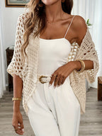 Women's Light Boho Knit Cardigan with Batwing Sleeves