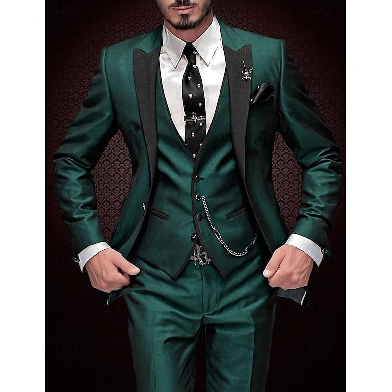 Men's Elegant Three-Piece Suit | Classic Vest, Blazer & Trousers Set for Formal Occasions