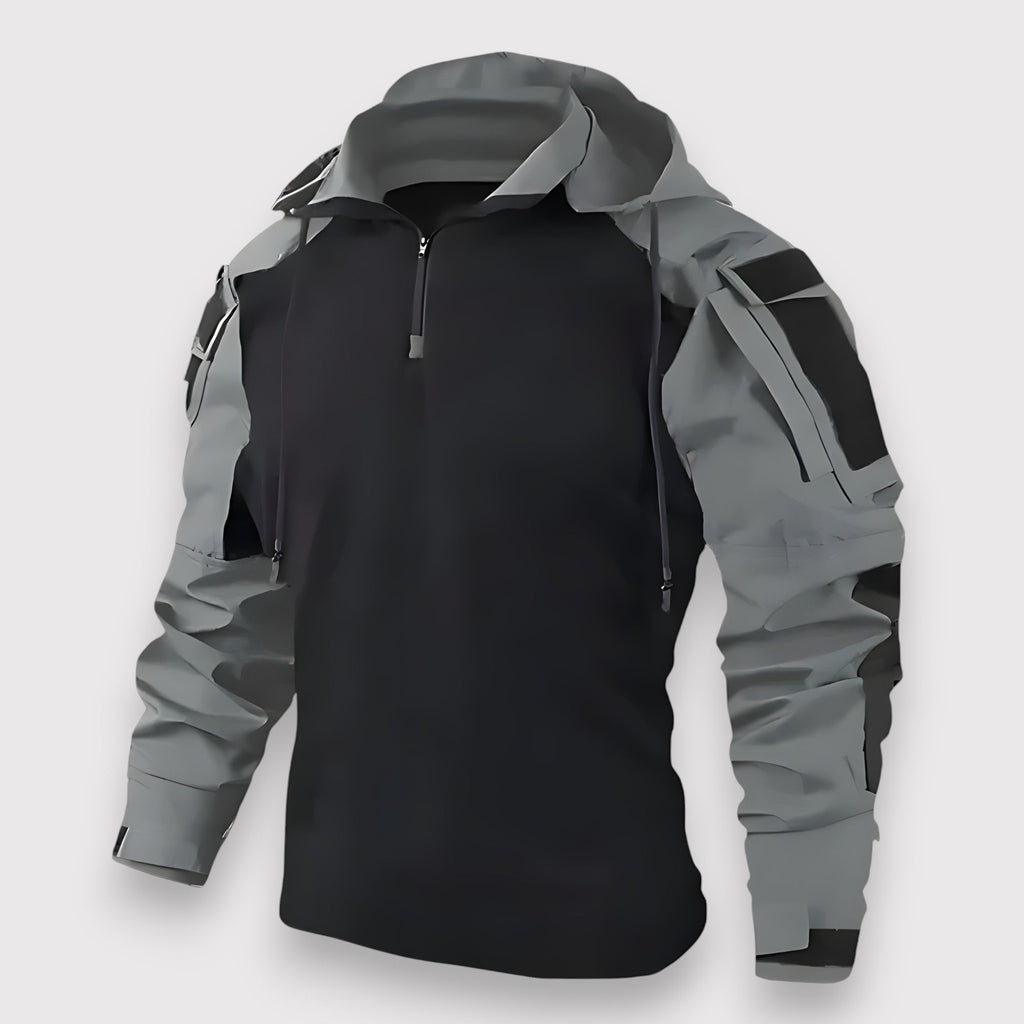 Men's Tactical Outdoor Hoodie | Fleece-Lined Zip-Up Activewear Sweater