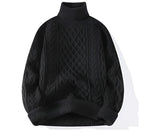 Men's Vintage Twisted High-Neck Sweater | Cable Knit Turtleneck for Cold Weather