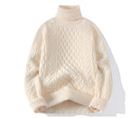 Men's Vintage Twisted High-Neck Sweater | Cable Knit Turtleneck for Cold Weather